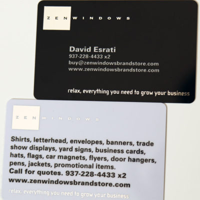 Zen Windows Business Cards Silver Foil